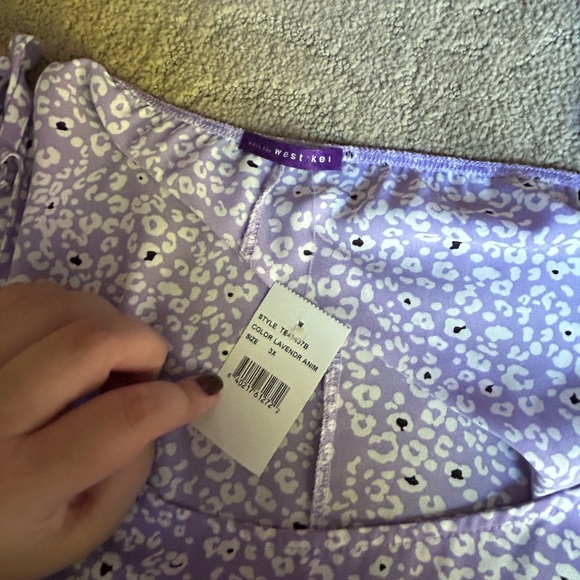 Nordstrom West Key West Kei Lavender Cheetah Spaghetti Strap Camisole SIZE: 3X - Picture 5 of 6